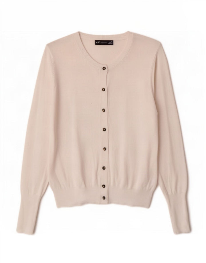 Marks & Spencer - Cárdigan para mujer, talla 40, viscosa blanca mediana