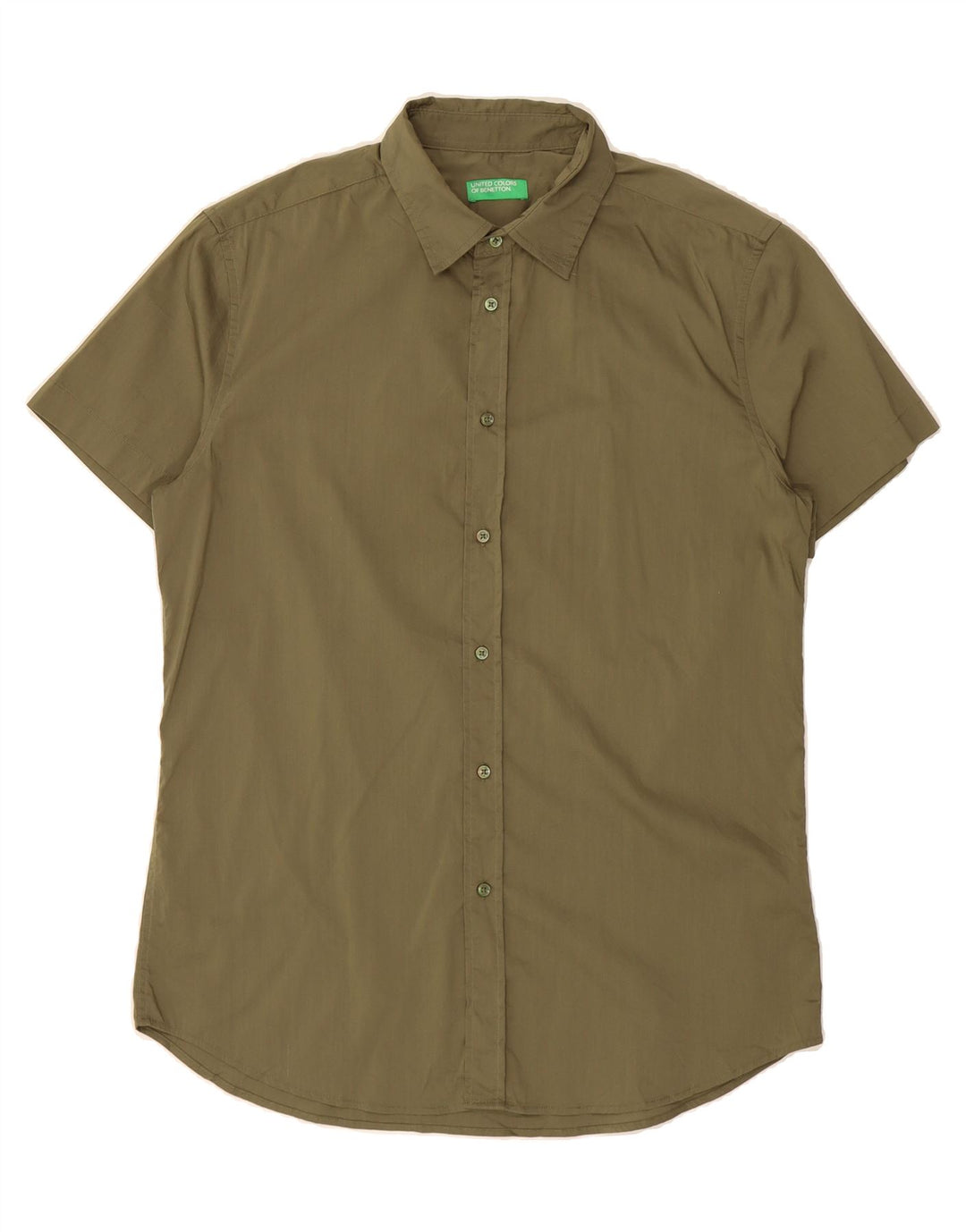 BENETTON Mens Short Sleeve Shirt Large Khaki Polyamide Vintage Benetton and Second-Hand Benetton from Messina Hembry 