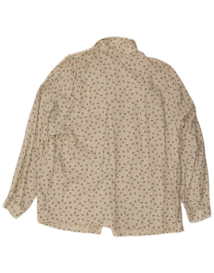 Camisa vintage para mujer IT 54 3XL Off White Floral