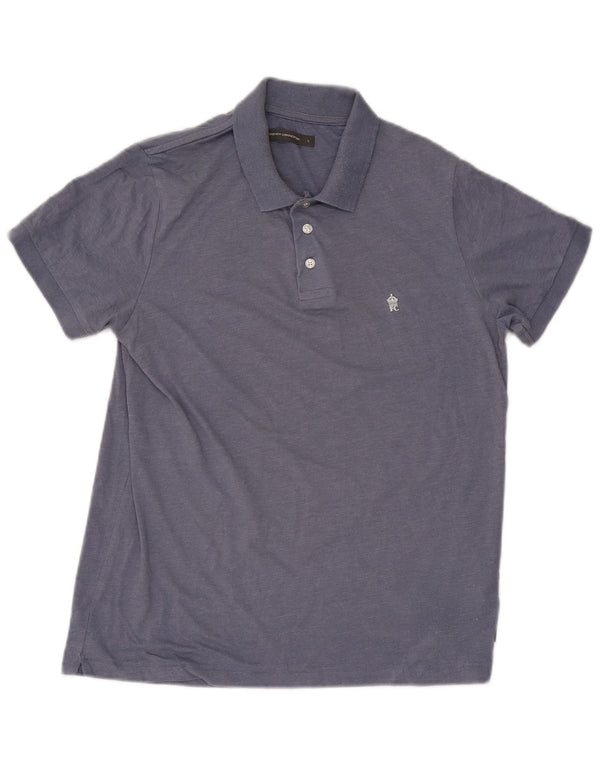 French Connection Polo para hombre de algodón azul grande