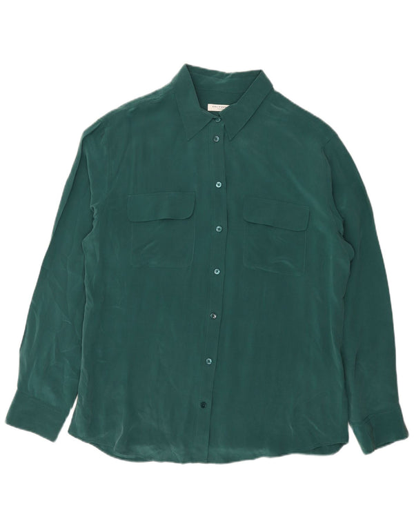 EQUIPMENT Blusa camisera para mujer UK 46 Large Seda verde