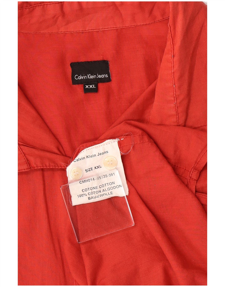 Calvin Klein Jeans Camisa para hombre 2XL Algodón rojo