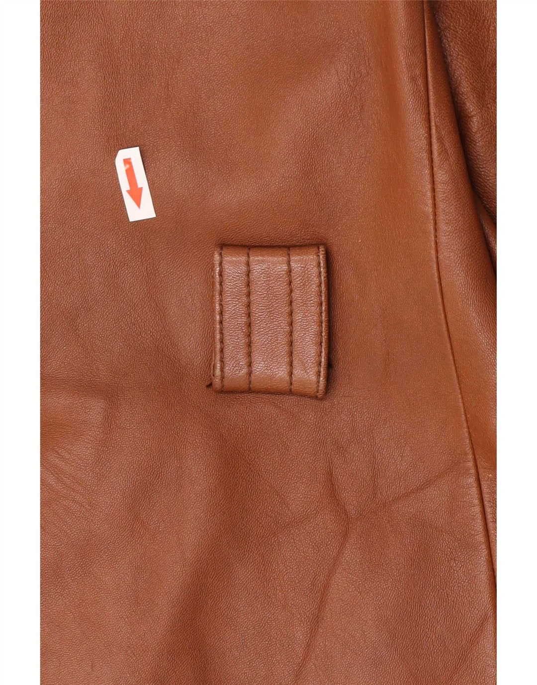 Vintage mujer 3 botones chaqueta de cuero Reino Unido 8 pequeño marrón