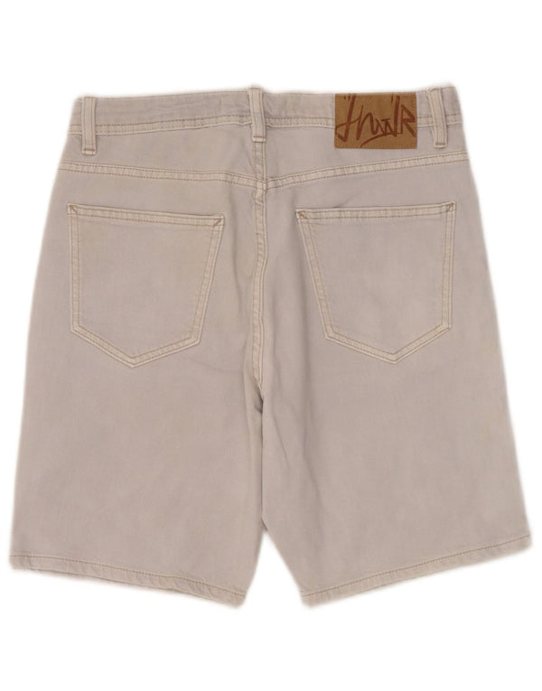 Zara Pantalones cortos de mezclilla para hombre EU 38 Small W30 Algodón gris