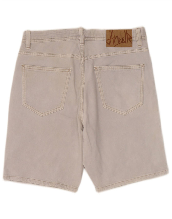 Zara Pantalones cortos de mezclilla para hombre EU 38 Small W30 Algodón gris