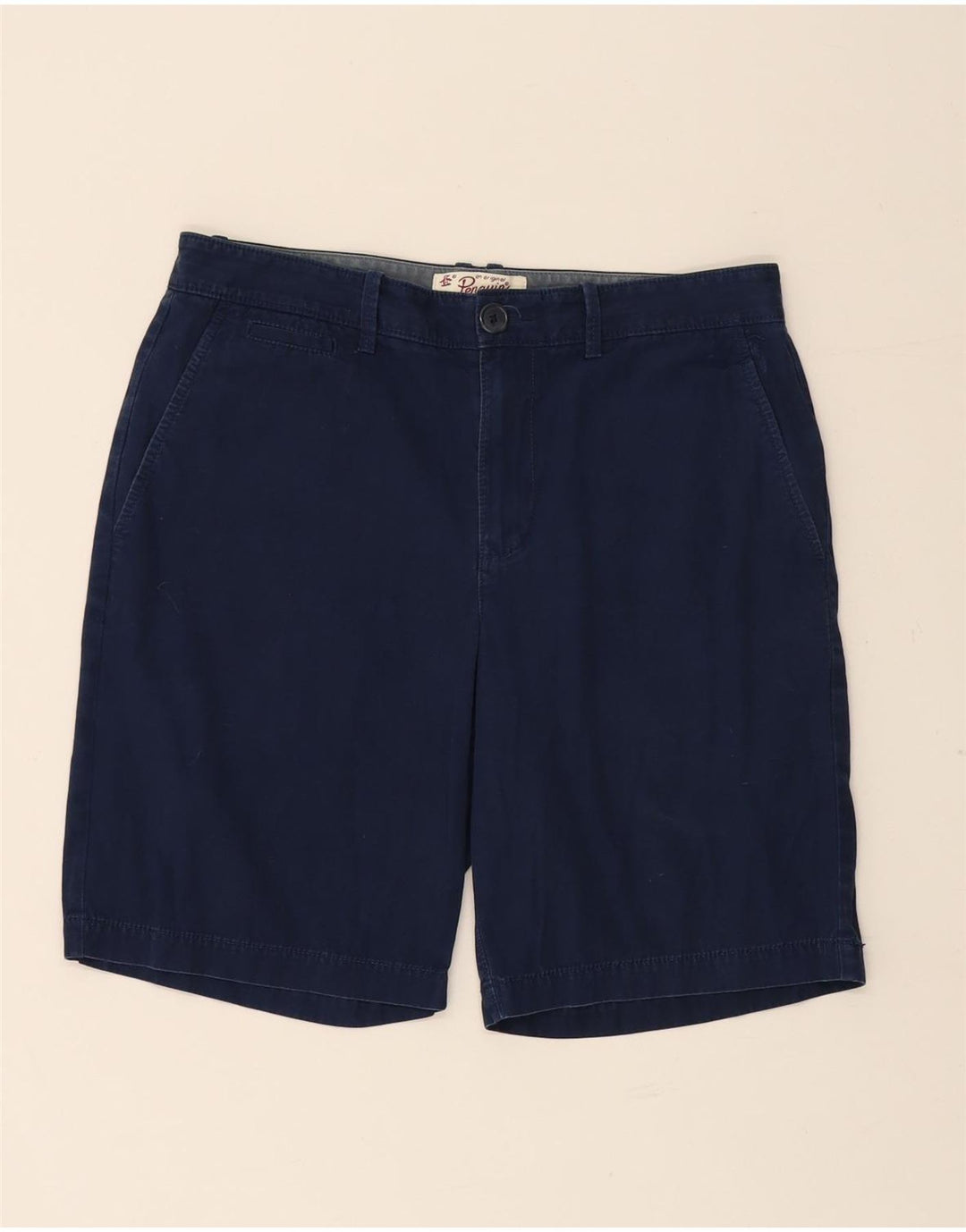 PENGUIN Pantalones cortos chinos para hombre W32 Algodón azul marino mediano