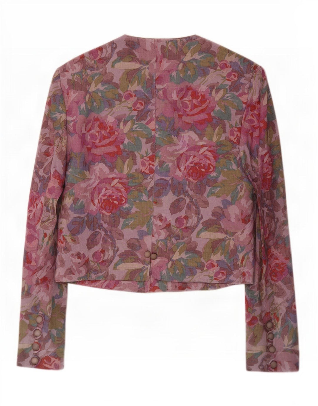 Oui Set Chaqueta Blazer para Mujer Reino Unido 10 Pequeño Acetato Floral Púrpura