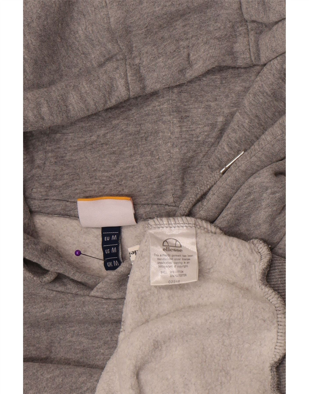 Ellesse Hombre Sudadera Con Capucha Jersey De Algodón Moteado Gris Medio