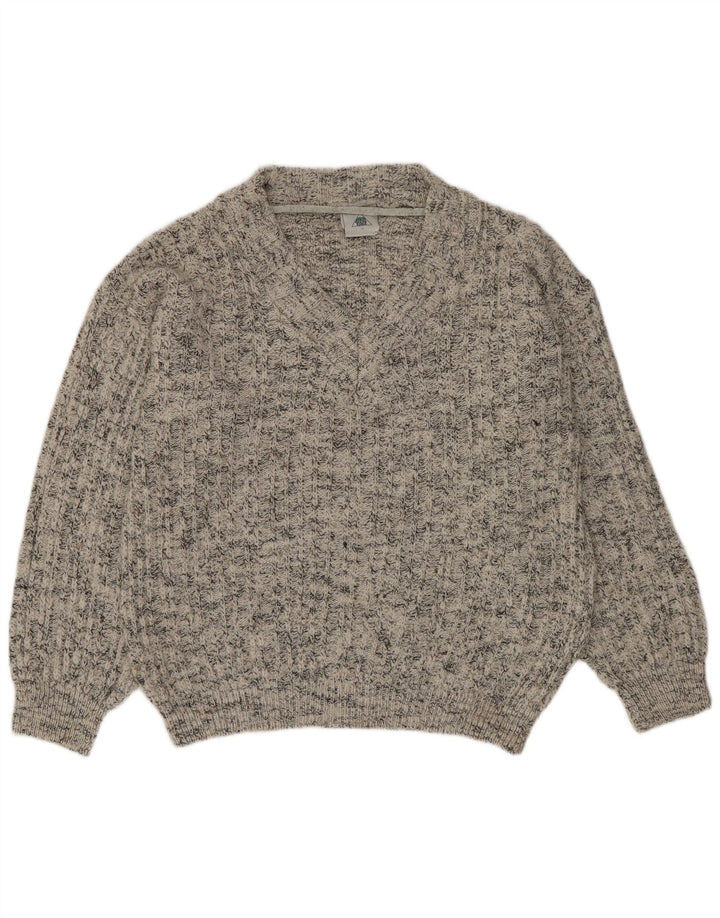 C&A Hombre Nuevo Jersey Fast con Cuello En V Jersey Acrílico Moteado Gris Medio