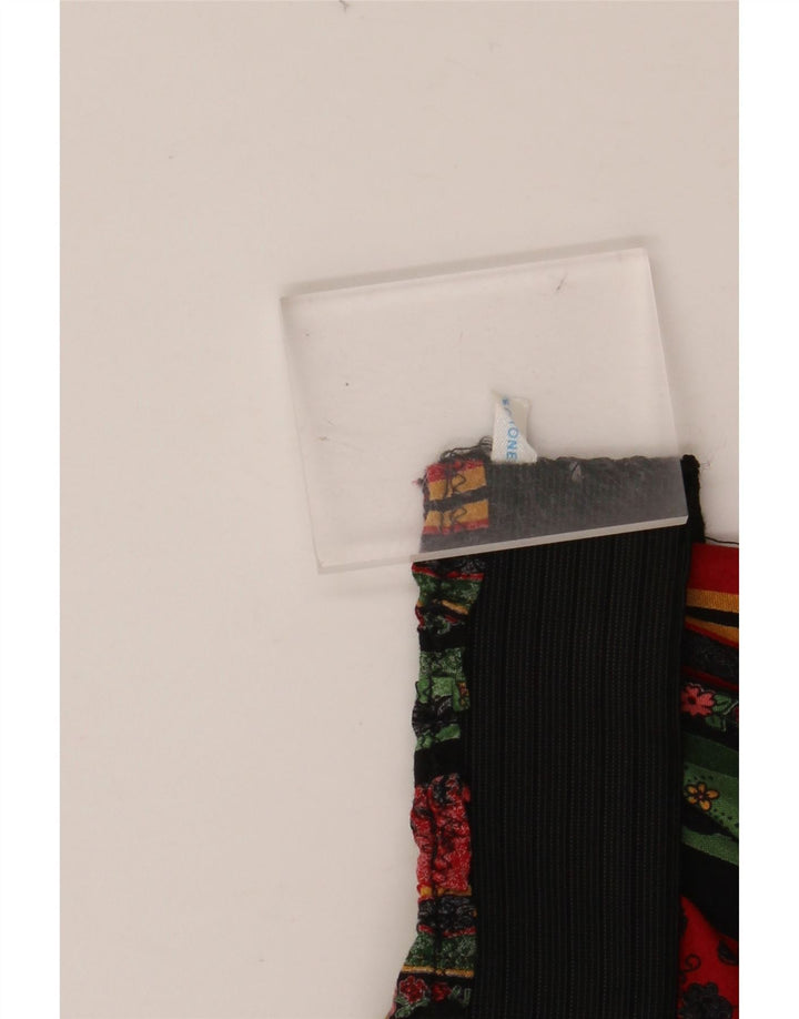 VINTAGE Falda de cintura alta para mujer W24 XS Algodón floral multicolor