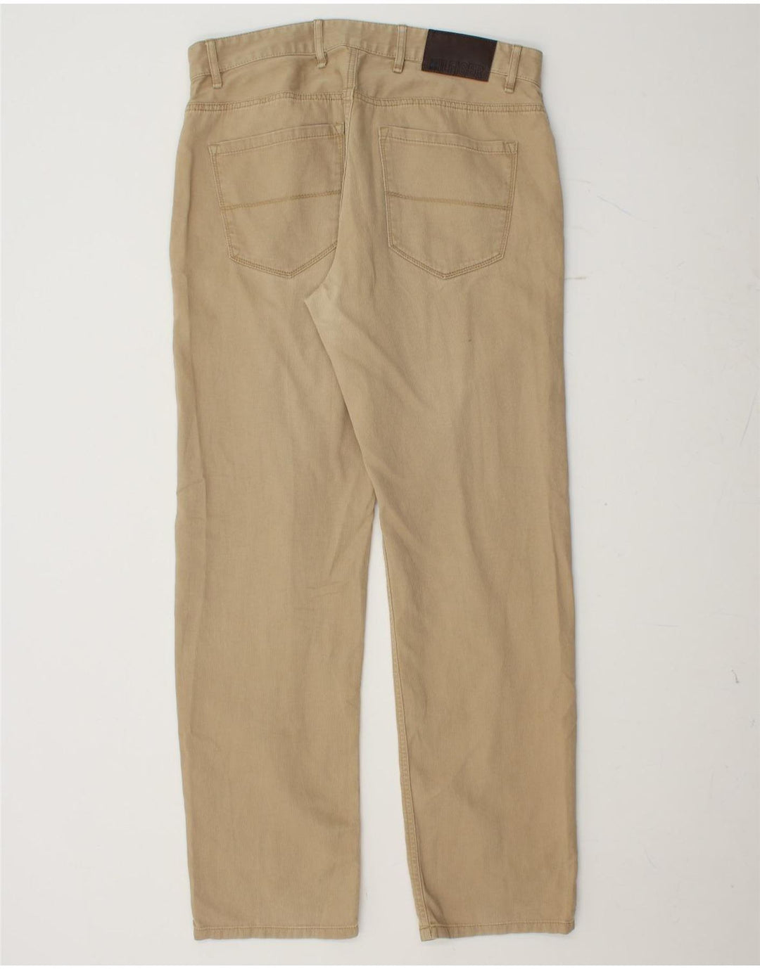 TOMMY HILFIGER Pantalones informales rectos para hombre W32 L32 Algodón beige