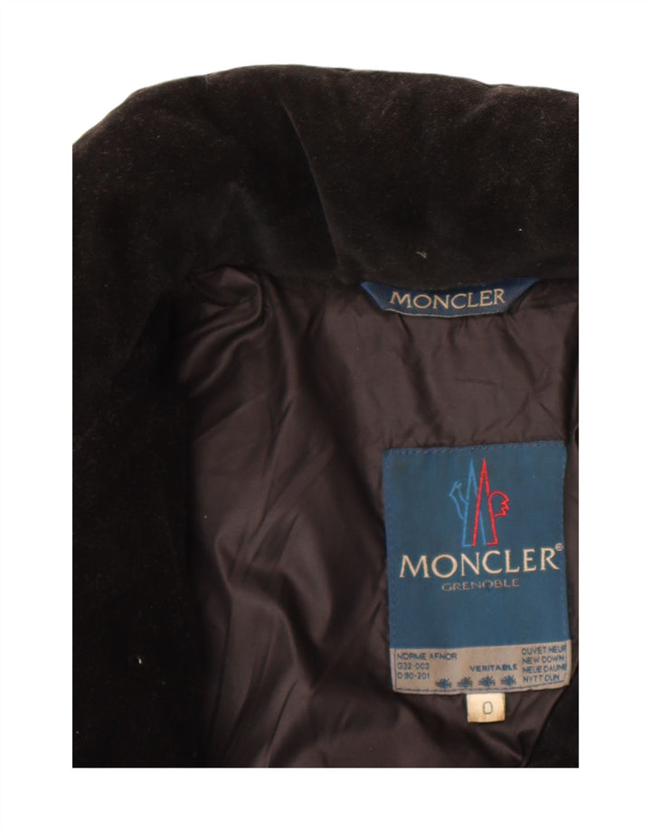 Moncler Chaqueta acolchada de terciopelo extragrande para mujer Talla 0 XS Algodón negro
