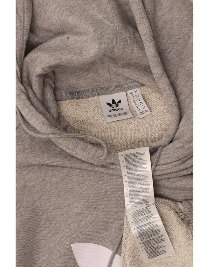 ADIDAS Jersey con capucha gráfico extragrande para mujer Reino Unido 8 Pequeño Algodón gris