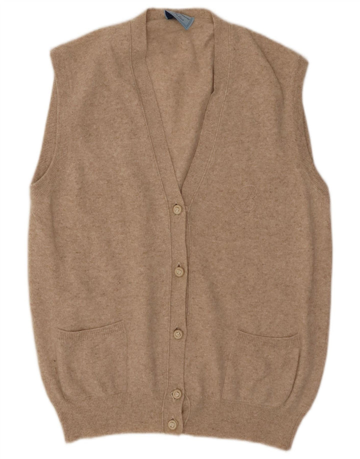 BLUMARINE Suéter tipo cárdigan sin mangas para mujer IT 46 Lana beige grande