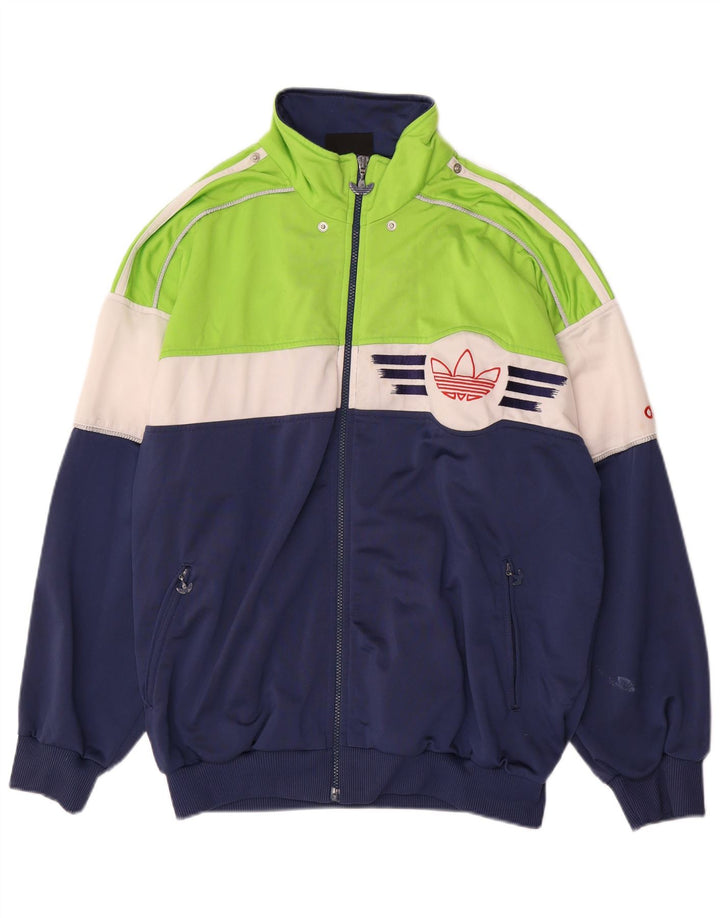 ADIDAS Chaqueta de chándal para hombre Reino Unido 42/44 Grande Azul marino Colorblock