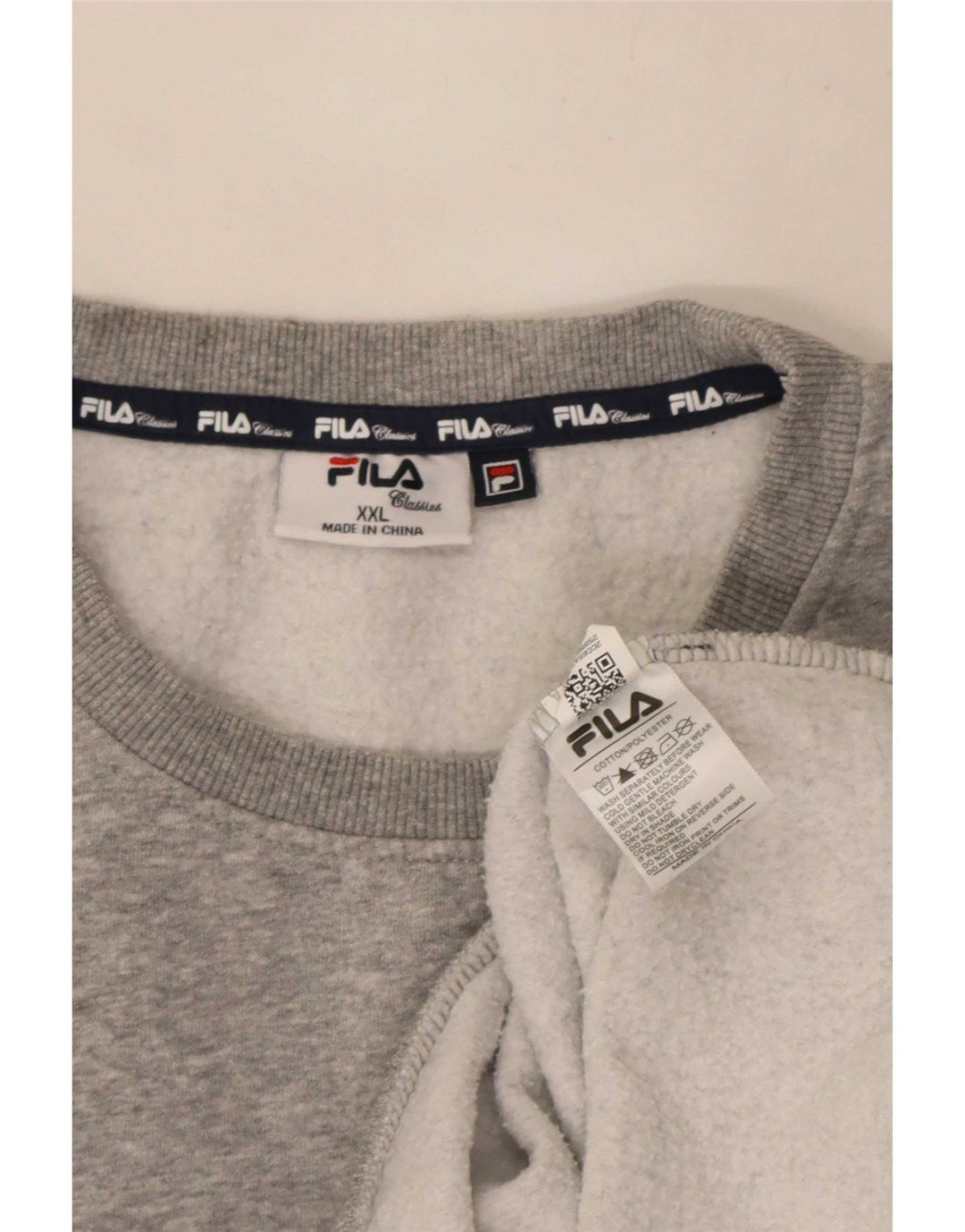 Fila Sudadera para hombre Jumper 2XL Algodón moteado gris