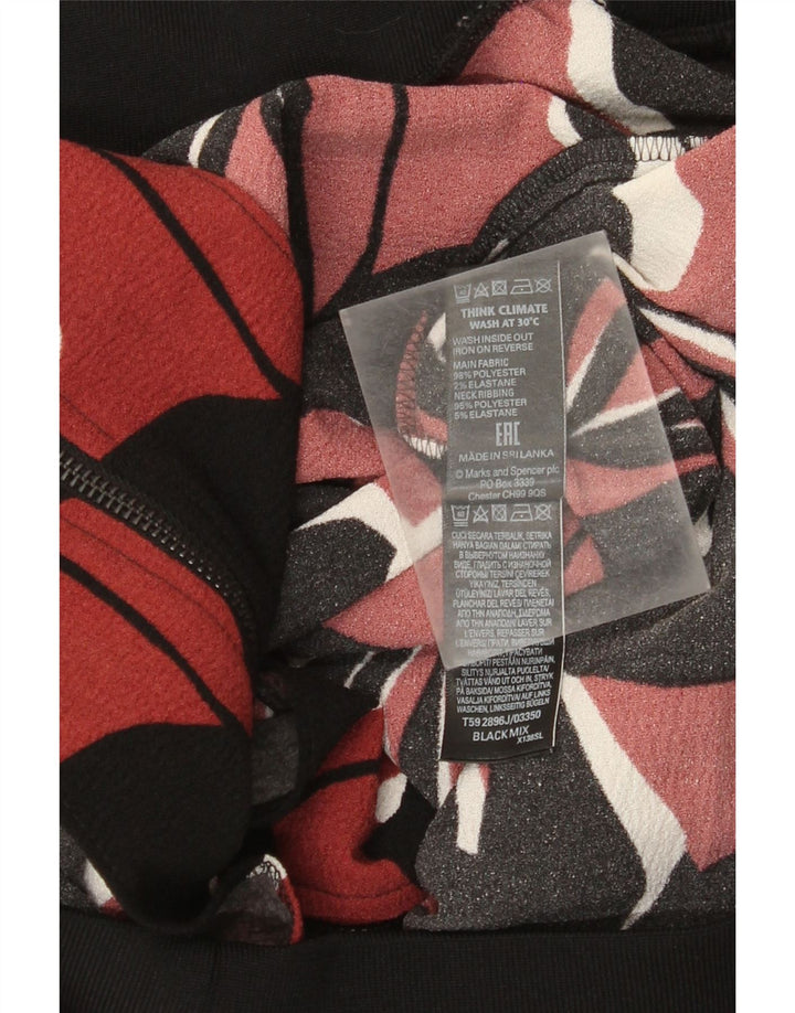 Marks & Spencer Chaqueta Bomber para Mujer UK 12 Mediana Poliéster Floral Negro