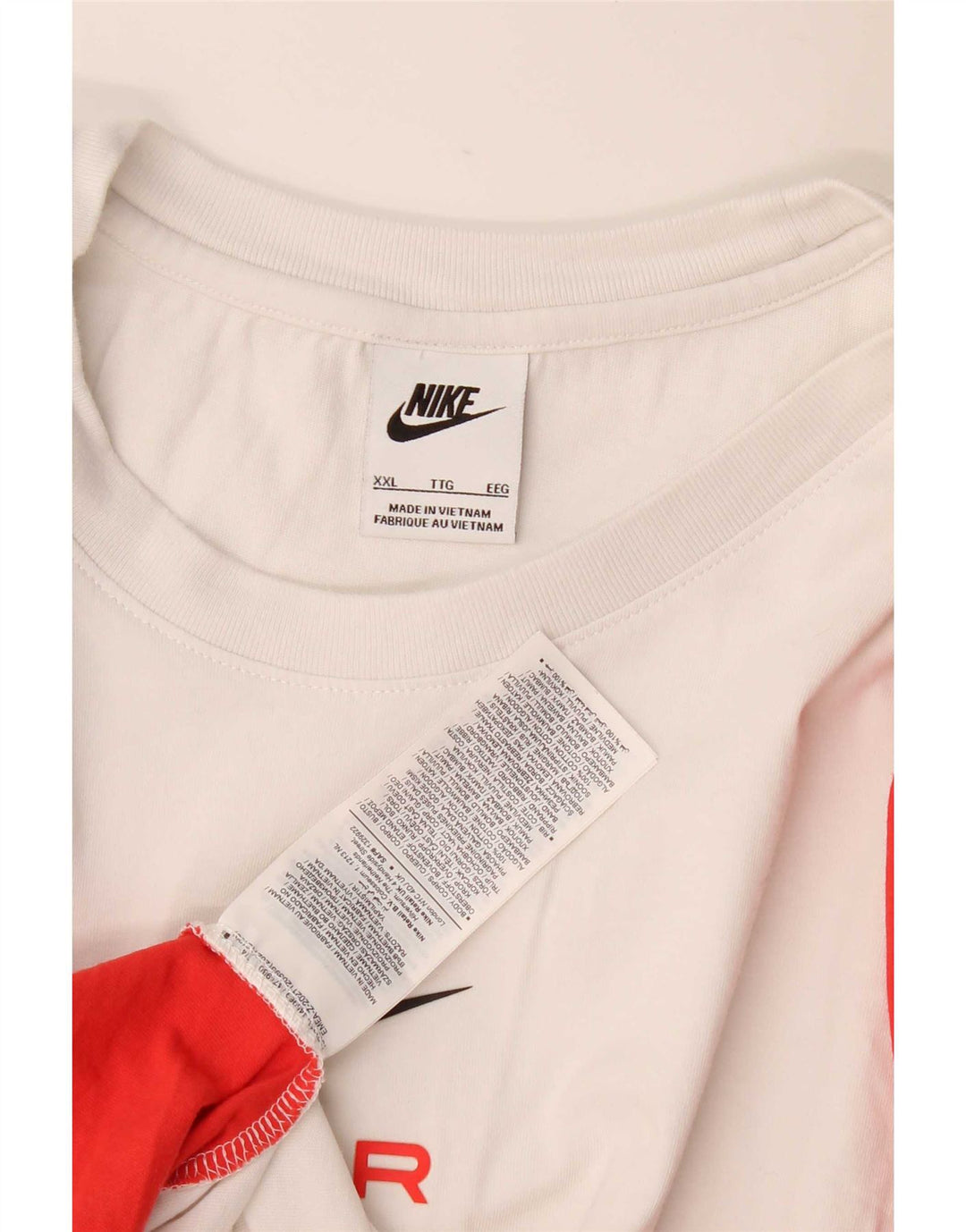 Nike Camiseta para hombre Top 2XL Blanco Colorblock Algodón