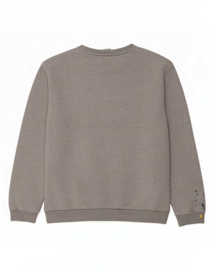 Puma Sudadera Jumper para hombre de algodón moteado gris grande