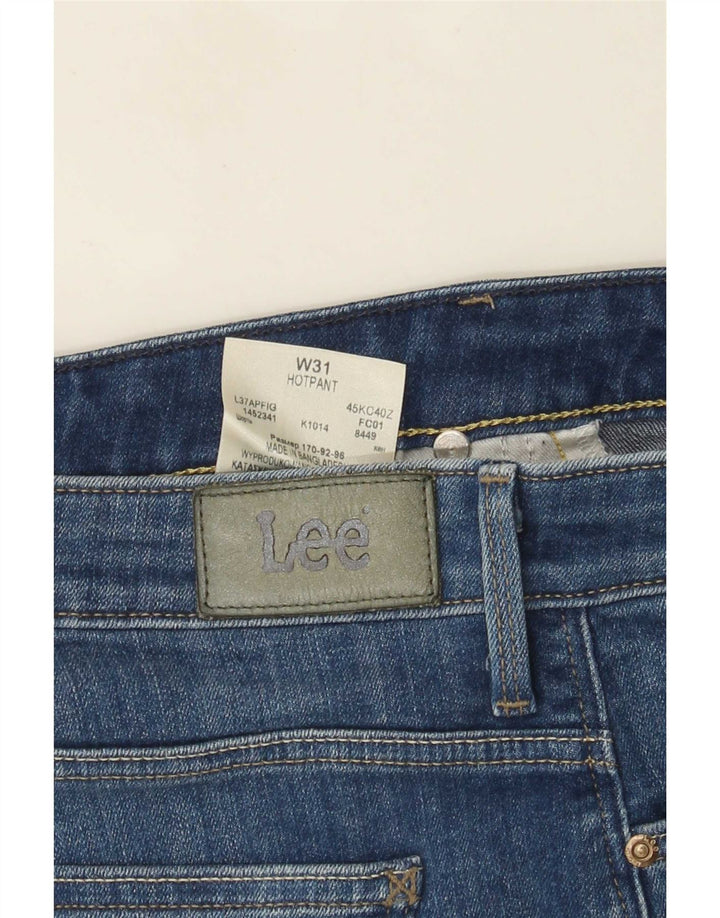 Pantalones Cortos De Mezclilla Lee Mujer W31 Algodón Azul Medio