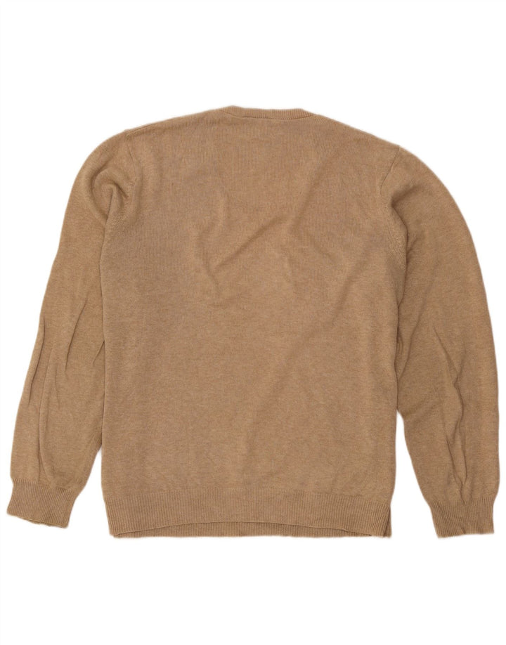 Marks & Spencer - Jersey con cuello en V para hombre, talla grande, algodón beige