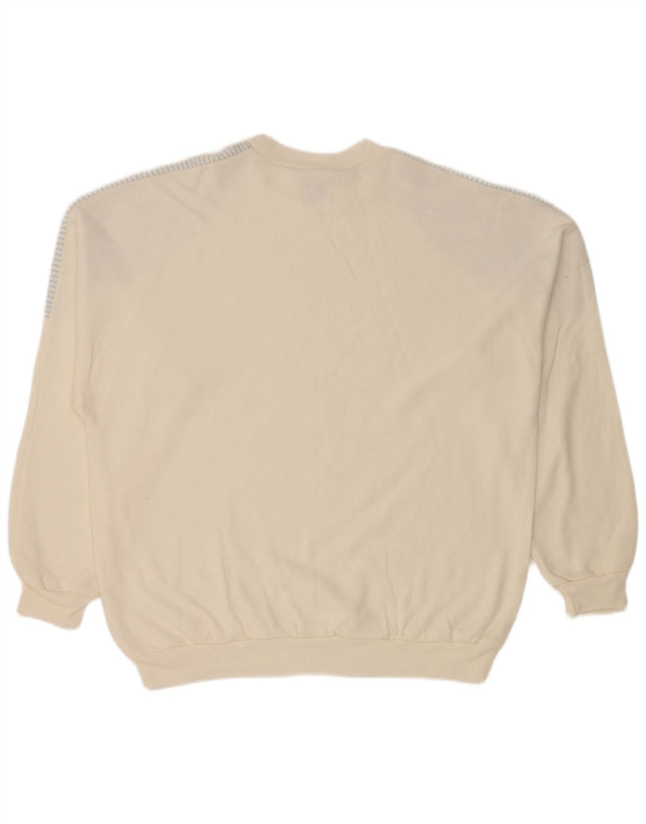 C&A Mens Sweatshirt Jumper IT 52/54 Large White Striped Cotton