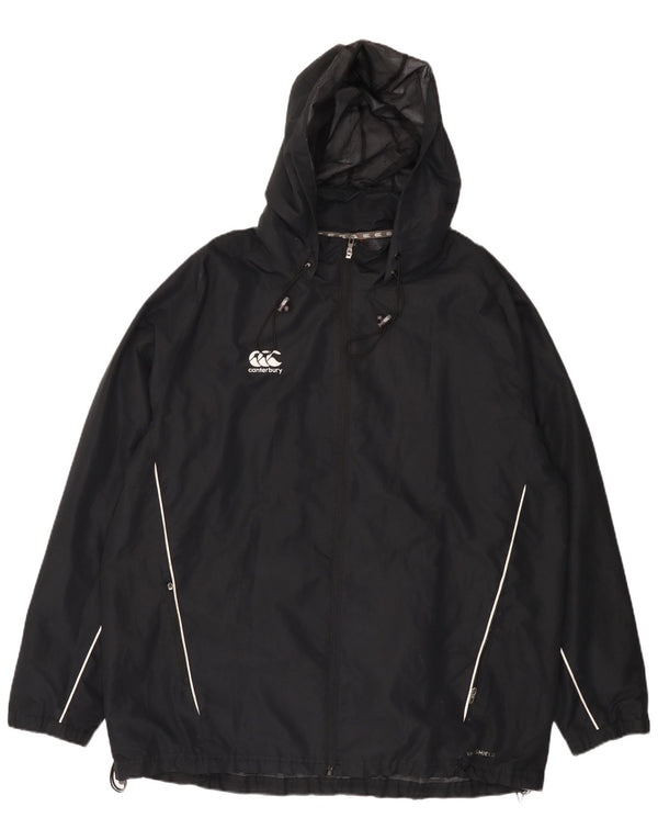 Canterbury Chaqueta impermeable con capucha para hombre UK 46 3XL Poliéster negro