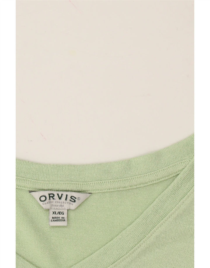 ORVIS Womens T-Shirt Top UK 18 XL Green Polyester Vintage Orvis and Second-Hand Orvis from Messina Hembry 