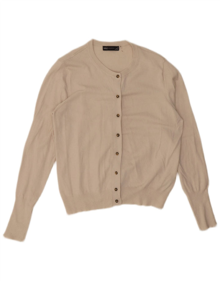 Marks & Spencer - Cárdigan para mujer, talla 40, talla mediana, viscosa blanca