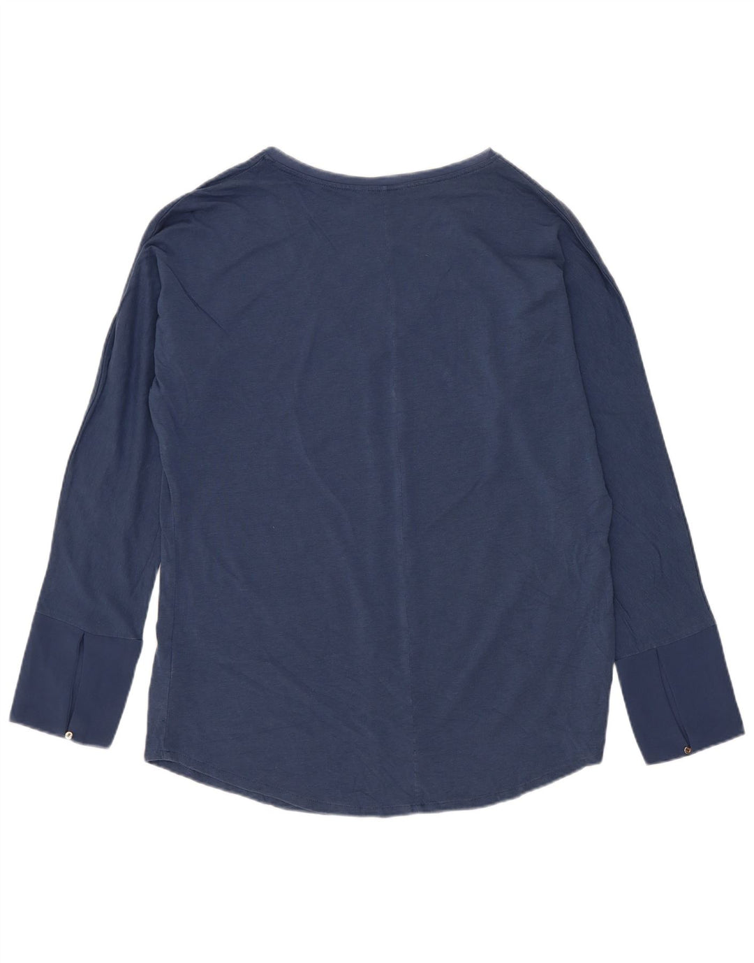Massimo Dutti Top Mujer Manga Larga UK 46 Large Azul Marino Poliéster