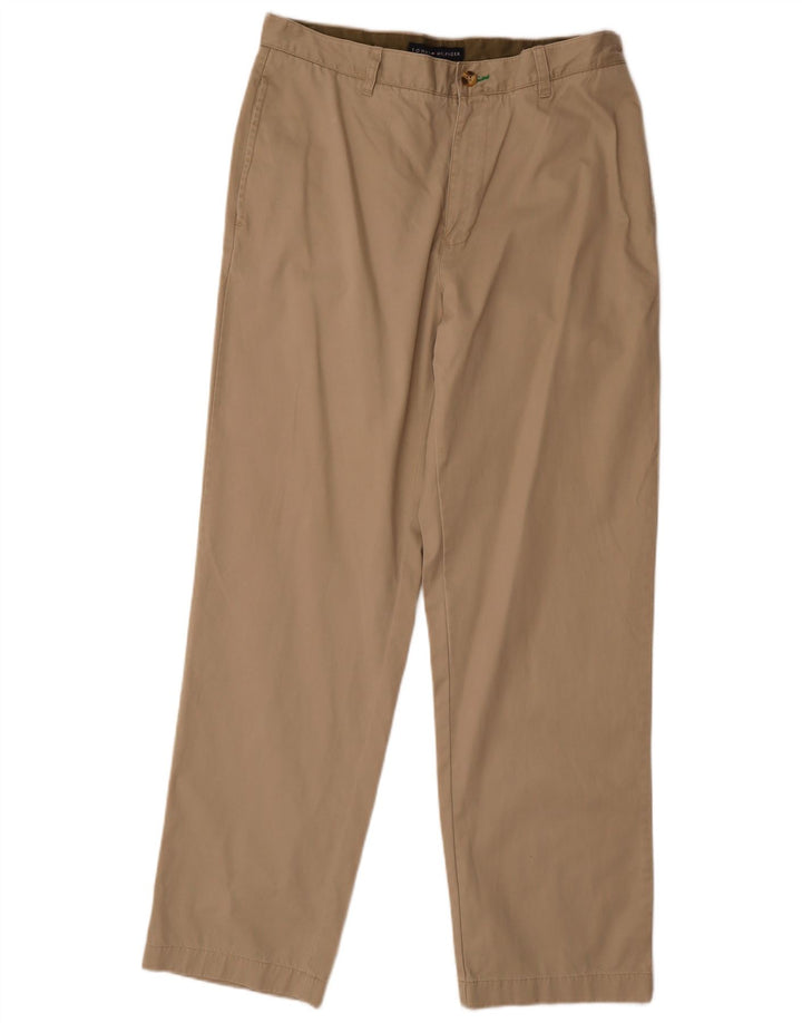 TOMMY HILFIGER Pantalón chino recto para hombre W33 L32 Algodón beige