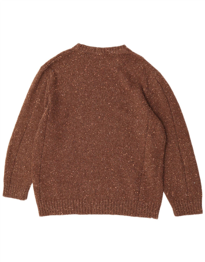 Camel Active - Jersey de cuello redondo para hombre, talla XL, color marrón moteado
