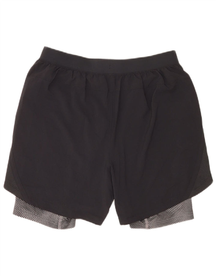 Under Armour Pantalones cortos deportivos con gráficos ajustados para hombre, talla grande, negro