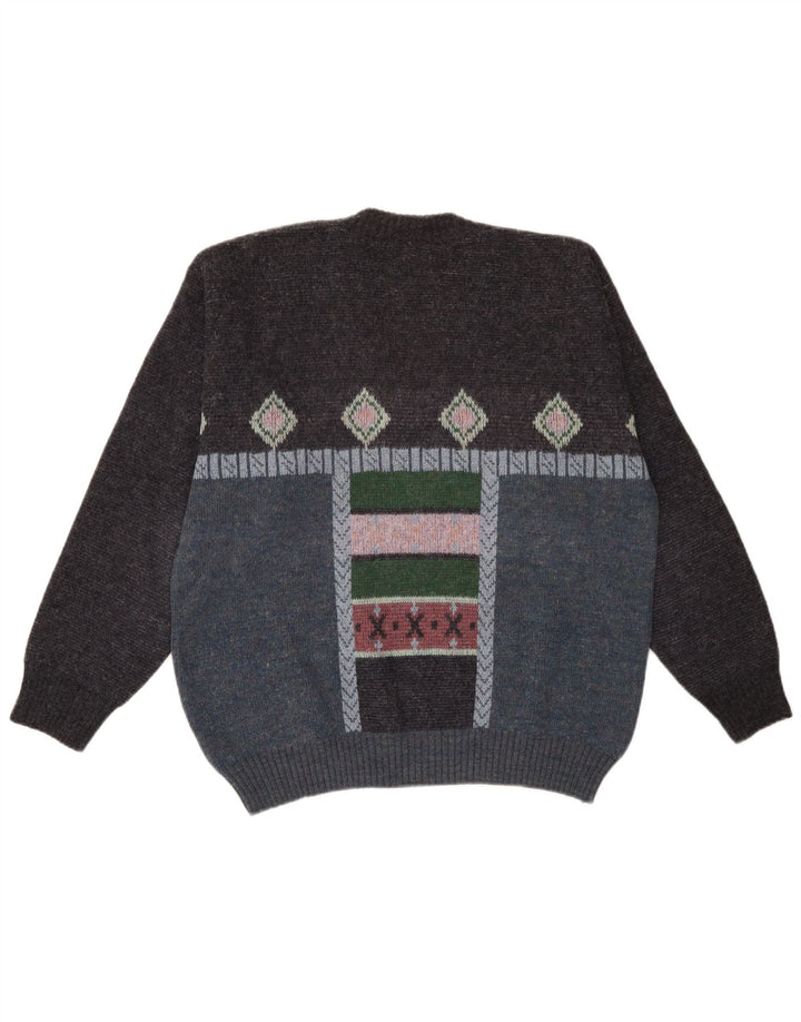 South Coast Hombre Jersey con Cuello en V Jersey Grande Multicolor Geométrico