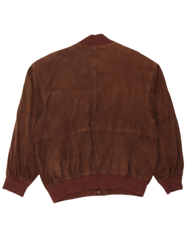 Franco Callegari Chaqueta Bomber de Ante para Mujer EU 44 XL Cuero Marrón