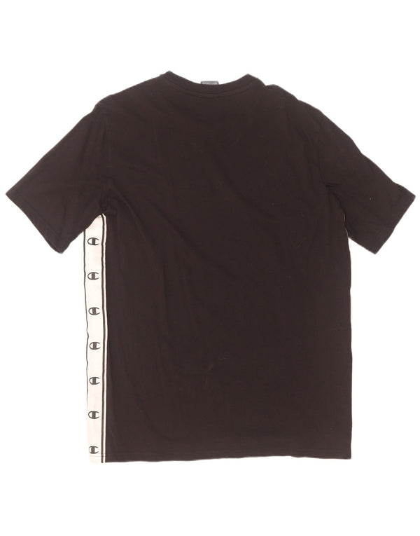 Champion Camiseta gráfica para hombre Top grande de algodón con bloques de color negro