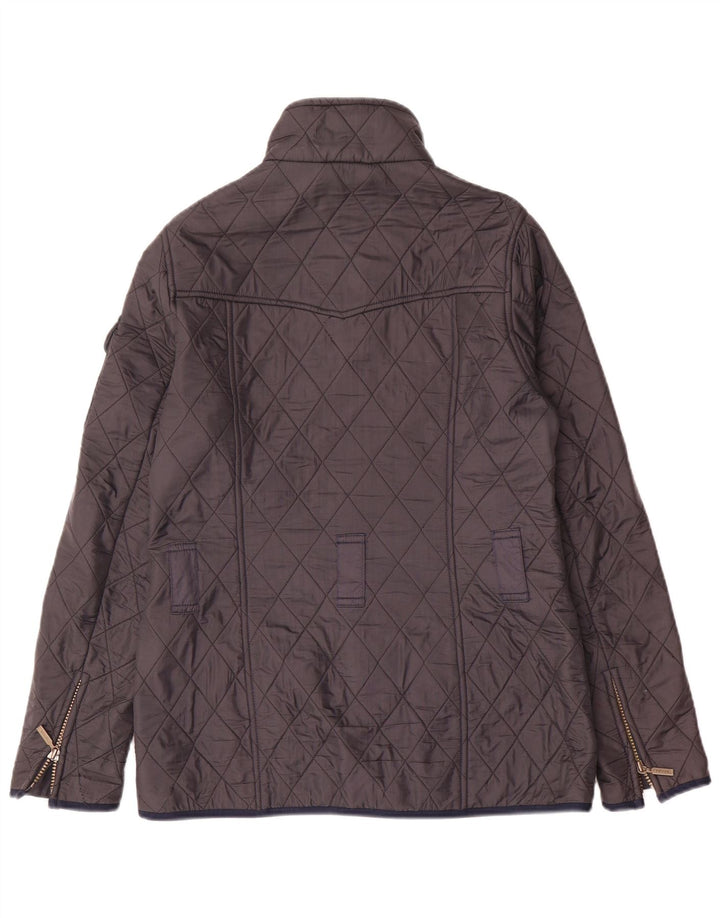 Barbour Chaqueta Acolchada Para Mujer UK 12 Mediana Azul Marino Poliamida