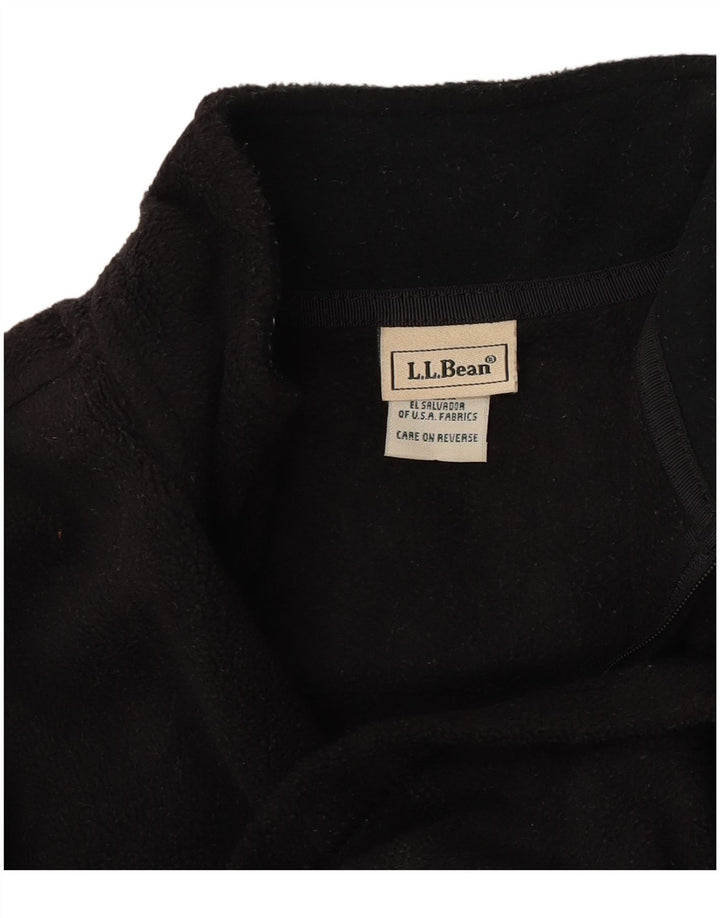 L.L.Bean Jersey polar con cuello y cremallera para mujer UK 10 Small Poliéster negro