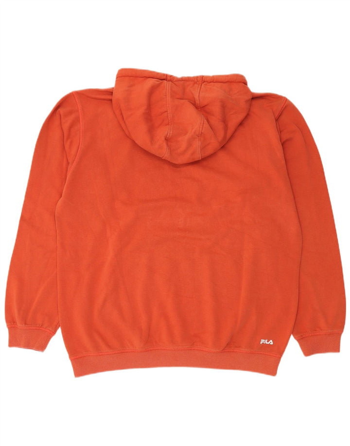 FILA Sudadera con capucha gráfica para hombre XL Algodón naranja