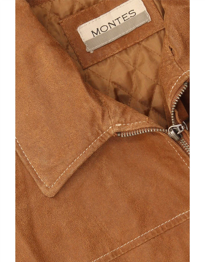 Montes Chaqueta de ante para hombre UK 42 XL Marrón