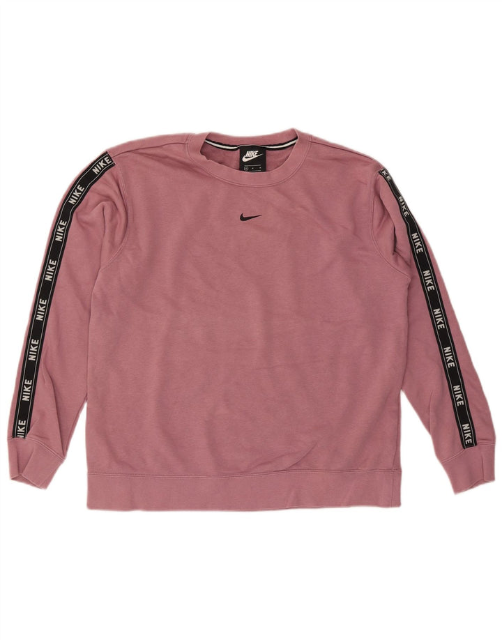Nike - Sudadera gráfica para mujer, talla 40, algodón color block, color rosa medio