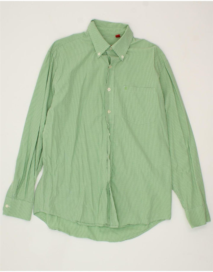 IZOD Mens Shirt Medium Green Gingham Vintage Izod and Second-Hand Izod from Messina Hembry 