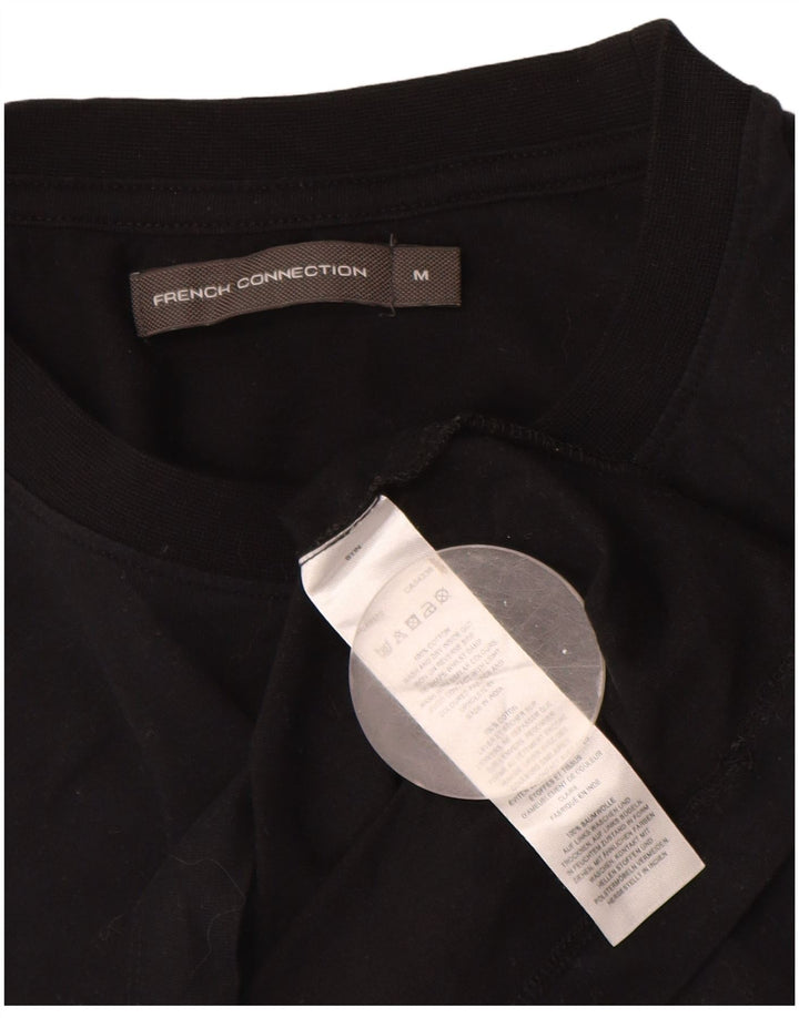 French Connection Camiseta gráfica para mujer Top UK 44 Mediano Algodón negro