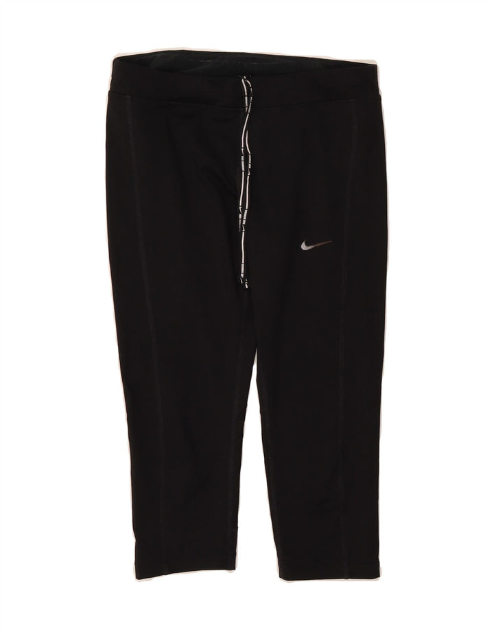 NIKE Womens Dri Fit Capri Tracksuit Trousers UK 10 Small  Black Polyester Vintage Nike and Second-Hand Nike from Messina Hembry 