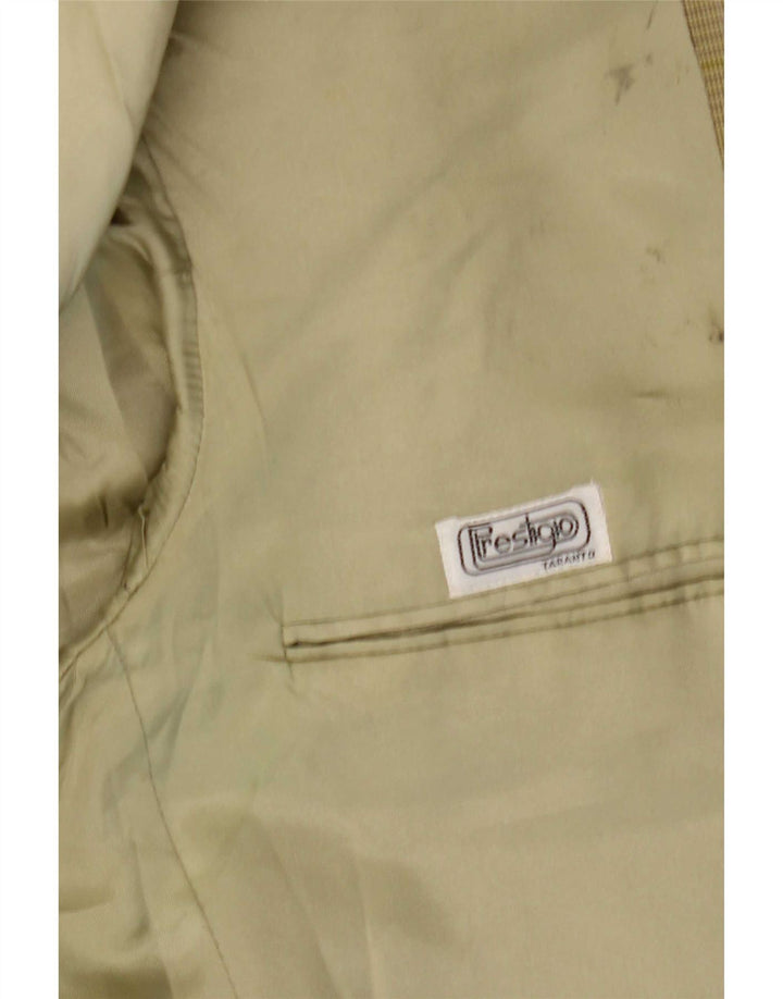 Prestigio Chaqueta tipo blazer de 2 botones para hombre UK 38 Lana a cuadros verde medio