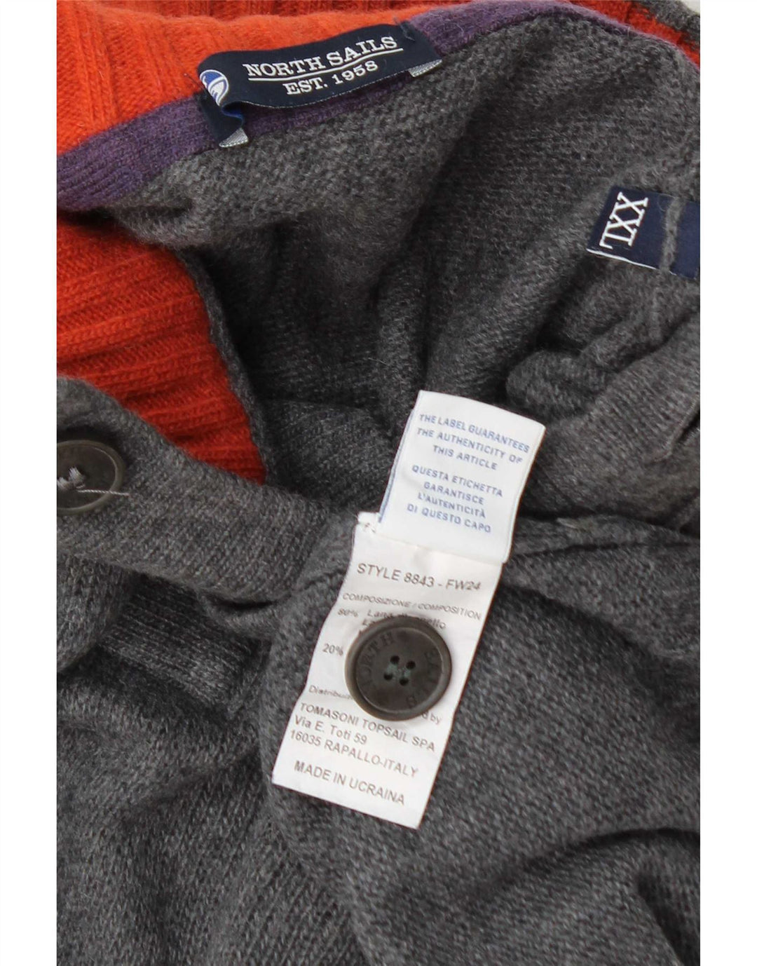 North Sails Jersey De Cuello Con Botones Para Hombre 2XL Lana Gris