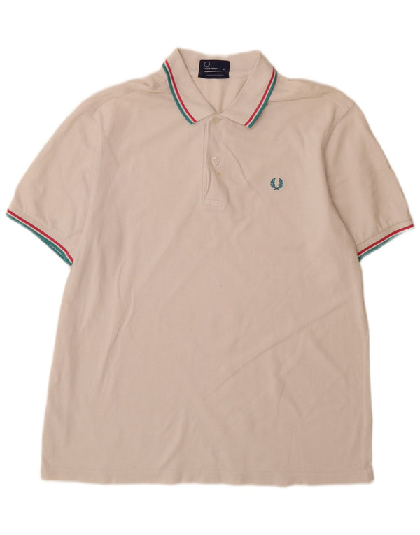Fred Perry Polo Hombre XL Algodón A Rayas Blanco