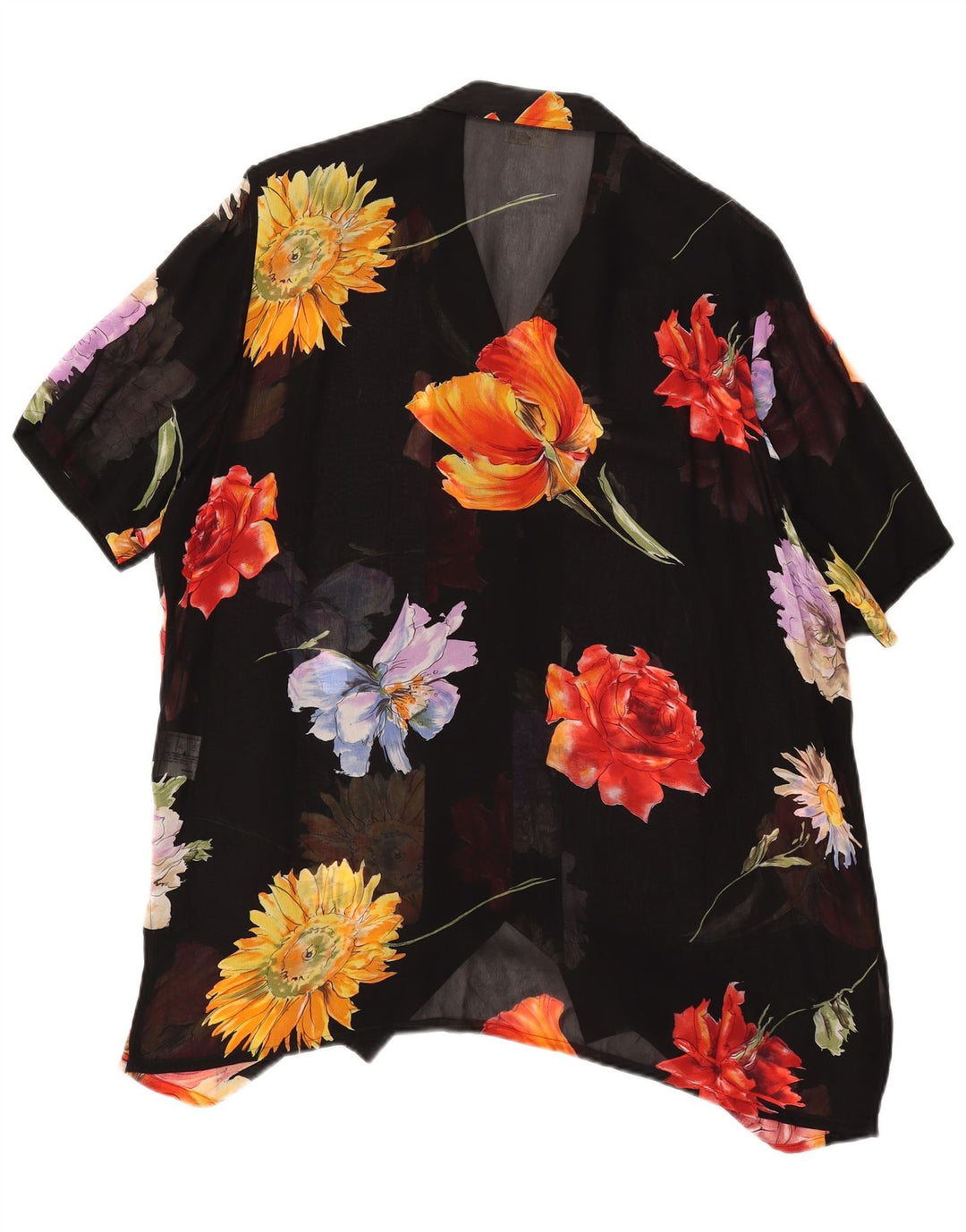 SOMMERMANN Blusa transparente para mujer UK 24 4XL Negro Floral
