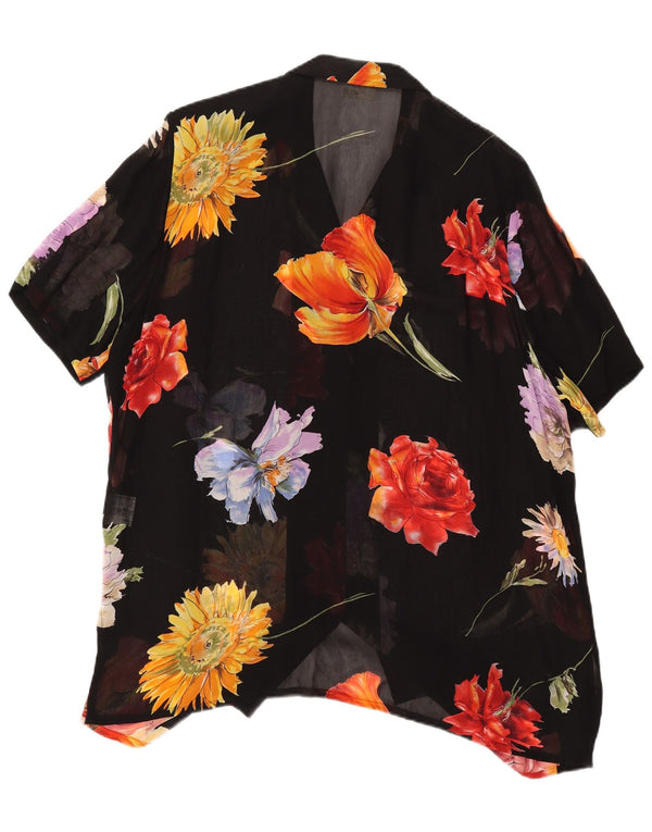 SOMMERMANN Blusa transparente para mujer UK 24 4XL Negro Floral