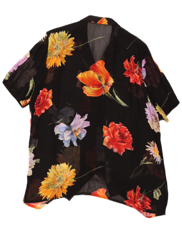 SOMMERMANN Blusa transparente para mujer UK 24 4XL Negro Floral